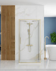 Kabina Prysznicowa Przyścienna Rea Rapid Swing Złota 100x90