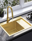 Zlewozmywak stalowy REA Fin Złoty szczotkowany Bez baterii kuchennej 1