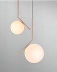 Lampa Sufitowa Wisząca Szklana Kula G106-1W Złota Biała 10