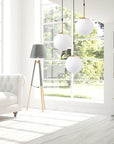 Lampa Wisząca Szklana Kula Mleczna APP656-3CPR Złota