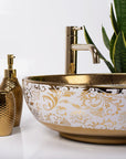 Umywalka Nablatowa Rea Margot White/Gold