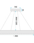 Lampa Wisząca Led Ms018-cp Różowe Złoto 40cm 8