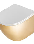 Misa WC podwieszana Carlo Mini Rimless Flat Złoto Biała