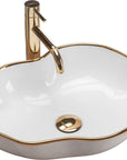Umywalka nablatowa Rea Pearl Gold Edge