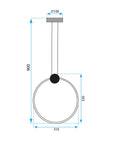 LAMPA SUFITOWA WISZĄCA LED APP1392-CP BLACK 30cm