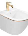 Bidet podwieszany Rea Carlo Mini White Gold Edge