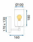 LAMPA ŚCIENNA KINKIET APP1224-1W Złota 8