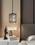 Lampa wisząca kryształowa APP1110-1CP Czarna