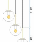 Lampa Wisząca Szklana Kula Mleczna APP656-3CPR Złota