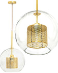 Lampa wisząca szklana loft APP555-1CP 25cm ZŁOTa