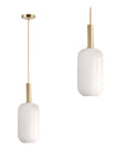 Lampa Wisząca Tuba Szklana Mleczna APP667-1CP Złota