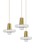 Lampa Wisząca Szklana Metalowa LED APP553-1CP Złota