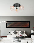 Lampa potrójna metalowa loft plafon APP536-3C Różowe Złoto 4