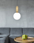 Lampa Sufitowa Wisząca Szklana Metalowa APP474-1CP Złota
