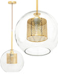 Lampa wisząca szklana loft APP554-1CP 20cm Złota