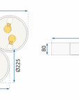 Lampa Plafon APP878-C Triple 3x40cm Czarna