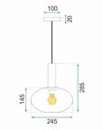 Lampa Sufitowa Wisząca Szklana APP465-1CP Zielona