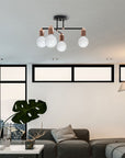 Lampa Sufitowa Wisząca Poczwórna 392200 Różowe Złoto