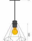 LAMPA WISZĄCA DIAMENT 392197 Jasno Złota