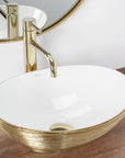 Umywalka nablatowa Rea Sofia White Gold Brush
