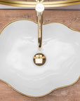 Umywalka nablatowa Rea Pearl Gold Edge
