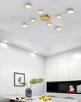 LAMPA SUFITOWA NOWOCZESNA 8-RAMIENNA LED APP524-8C Złota