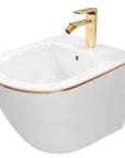 Bidet podwieszany Rea Carlo Mini White Gold Edge
