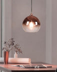 Lampa wisząca szklana APP313-1CP Różowe Złoto