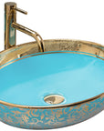 Umywalka Nablatowa Rea Margot Blue/Gold