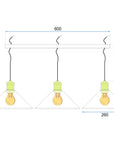 LAMPA SUFITOWA WISZĄCA PORTO APP017-3CP Czarna