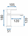 Bateria Umywalkowa REA FLIP Czarna Niska