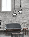 Lampa Wisząca Szklana APP617-1CP Szara