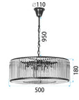 Lampa Kryształowa Wisząca APP1651-6CP Black 6