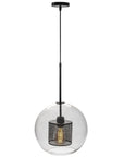 Lampa wisząca szklana loft APP559-1CP 30cm czarna 7