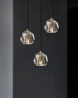 Lampa Sufitowa Kryształ APP588-3CPR Czarna