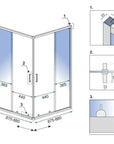 Kabina prysznicowa Rea City 90x90 Miedź Szczotkowana Z brodzikiem Savoy czarny 9