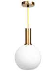 Lampa Wisząca Szklana Kula Mleczna APP666-1CP Złota