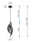 Lampa sufitowa nowoczesna loft APP977-1CP Czarna