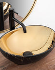 Umywalka nablatowa Rea Sofia in Gold marble black mat