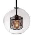 Lampa wisząca szklana loft APP557-1CP 20cm czarna