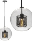 Lampa wisząca szklana loft APP559-1CP 30cm czarna 1