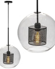 Lampa wisząca szklana loft APP559-1CP 30cm czarna
