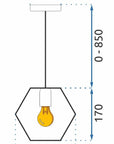 Lampa Wisząca APP1131-1CP Czarno złota 6
