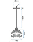 LAMPA WISZĄCA SUFITOWA KRYSZTAŁOWA APP206-1C Czarna 8