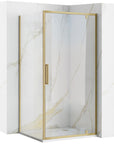 Kabina Prysznicowa Narożna REA Rapid Swing Złota Szczotkowana 100x100