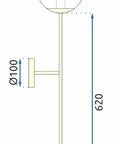 LAMPA KINKIET 75cm APP580-1W ZŁOTY 6