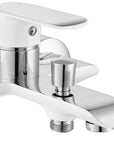 Bateria wannowa REA BLOOM biała chrom White Chrome