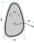 LUSTRO ŚCIENNE LED ART 90x50 cm 7