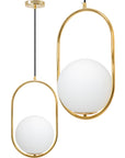 Lampa Sufitowa Wisząca Szklana Kula APP473-1CP Biała