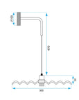 LAMPA ŚCIENNA KINKIET APP1355-1W Czarny 30 cm 8